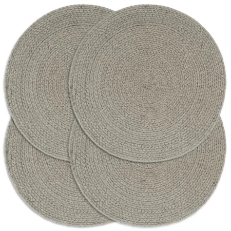 Round placemats 4 pcs plain gray cotton 38 cm by vidaXL, Placemats - Ref: Foro24-133848, Price: 23,32 €, Discount: %