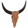 Escultura de cráneo de toro de pared de teca 69x6x60 cm