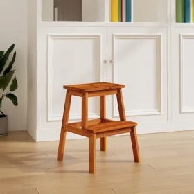 Solid acacia wood 2-step stool 40x38x50 cm by vidaXL, Folding stools and chairs - Ref: Foro24-153333, Price: 47,55 €, Discoun...