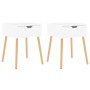Mesitas de noche 2 uds madera contrachapada blanco 40x40x56 cm