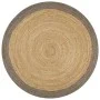 Alfombra hecha a mano de yute con borde gris 150 cm de vidaXL, Alfombras - Ref: Foro24-133676, Precio: 55,09 €, Descuento: %