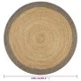 Alfombra hecha a mano de yute con borde gris 150 cm de vidaXL, Alfombras - Ref: Foro24-133676, Precio: 55,09 €, Descuento: %