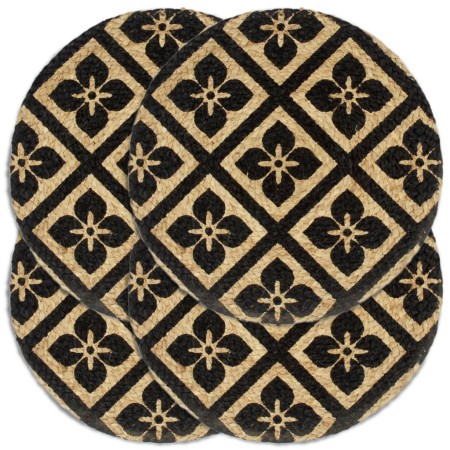 Mantel individual 4 unidades redondo yute negro 38 cm de vidaXL, Manteles individuales - Ref: Foro24-133868, Precio: 19,95 €,...