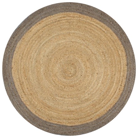 Handmade jute rug with gray border 90 cm by vidaXL, Rugs - Ref: Foro24-133674, Price: 41,93 €, Discount: %