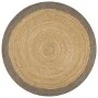 Handgefertigter Juteteppich mit grauem Rand 90 cm von vidaXL, Teppiche - Ref: Foro24-133674, Preis: 40,74 €, Rabatt: %