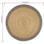 Handgefertigter Juteteppich mit grauem Rand 90 cm von vidaXL, Teppiche - Ref: Foro24-133674, Preis: 40,74 €, Rabatt: %