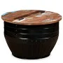 Fassförmiger schwarzer Couchtisch aus recyceltem Massivholz von vidaXL, Couchtisch - Ref: Foro24-245255, Preis: 166,83 €, Rab...