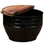 Fassförmiger schwarzer Couchtisch aus recyceltem Massivholz von vidaXL, Couchtisch - Ref: Foro24-245255, Preis: 166,83 €, Rab...