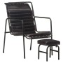 Silla de relax reposabrazos y reposapiés cuero auténtico negro de vidaXL, Sillones - Ref: Foro24-323729, Precio: 102,06 €, De...