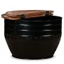 Fassförmiger schwarzer Couchtisch aus recyceltem Massivholz von vidaXL, Couchtisch - Ref: Foro24-245255, Preis: 166,83 €, Rab...