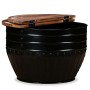 Fassförmiger schwarzer Couchtisch aus recyceltem Massivholz von vidaXL, Couchtisch - Ref: Foro24-245255, Preis: 175,67 €, Rab...