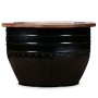Black barrel-shaped solid recycled wood coffee table by vidaXL, Coffee table - Ref: Foro24-245255, Price: 175,56 €, Discount: %