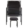 Silla de relax reposabrazos y reposapiés cuero auténtico negro de vidaXL, Sillones - Ref: Foro24-323729, Precio: 102,06 €, De...