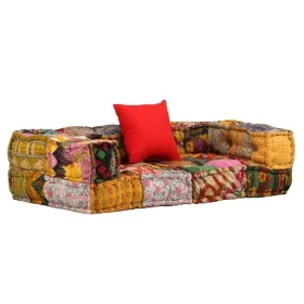 Modular 2-seater patchwork fabric pouf by vidaXL, Cushions for chairs and sofas - Ref: Foro24-244987, Price: 270,86 €, Discou...
