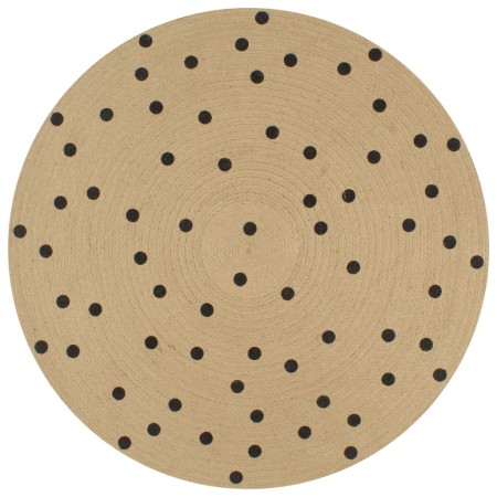 Handwoven jute rug with polka dot print 90 cm by vidaXL, Rugs - Ref: Foro24-133686, Price: 24,90 €, Discount: %