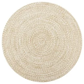 Weißer und natürlicher handgewebter Juteteppich 90 cm von vidaXL, Teppiche - Ref: Foro24-133722, Preis: 29,43 €, Rabatt: %