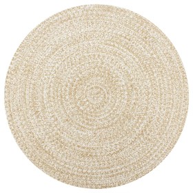 Weißer und natürlicher handgewebter Juteteppich 90 cm von vidaXL, Teppiche - Ref: Foro24-133722, Preis: 29,98 €, Rabatt: %
