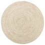 Alfombra de yute tejida a mano blanco y natural 90 cm | Foro24.es | Tu tienda online para hogar, jardín y más Foro24.es