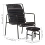 Silla de relax reposabrazos y reposapiés cuero auténtico negro de vidaXL, Sillones - Ref: Foro24-323729, Precio: 102,06 €, De...