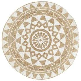 Handwoven jute rug with white print 120 cm by vidaXL, Rugs - Ref: Foro24-133696, Price: 50,69 €, Discount: %