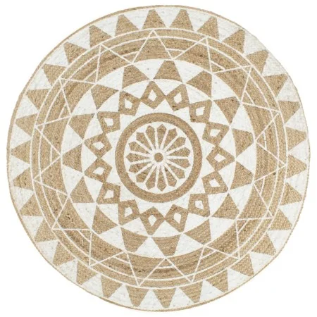 Handwoven jute rug with white print 120 cm by vidaXL, Rugs - Ref: Foro24-133696, Price: 50,69 €, Discount: %