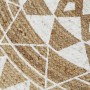 Alfombra de yute tejida a mano con estampado blanco 120 cm de vidaXL, Alfombras - Ref: Foro24-133696, Precio: 51,65 €, Descue...