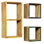 Multicolor recycled solid teak wall shelf set 3 units by vidaXL, Shelves and shelves - Ref: Foro24-245410, Price: 123,27 €, D...