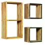 Multicolor recycled solid teak wall shelf set 3 units by vidaXL, Shelves and shelves - Ref: Foro24-245410, Price: 148,75 €, D...