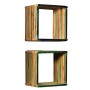 Multicolor recycled solid teak wall shelf set 3 units by vidaXL, Shelves and shelves - Ref: Foro24-245410, Price: 123,27 €, D...