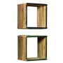Multicolor recycled solid teak wall shelf set 3 units by vidaXL, Shelves and shelves - Ref: Foro24-245410, Price: 148,75 €, D...