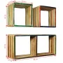 Multicolor recycled solid teak wall shelf set 3 units by vidaXL, Shelves and shelves - Ref: Foro24-245410, Price: 148,75 €, D...