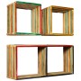 Multicolor recycled solid teak wall shelf set 3 units by vidaXL, Shelves and shelves - Ref: Foro24-245410, Price: 123,27 €, D...