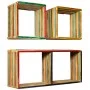 Multicolor recycled solid teak wall shelf set 3 units by vidaXL, Shelves and shelves - Ref: Foro24-245410, Price: 148,75 €, D...