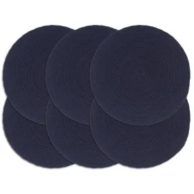 Placemat 6 pcs plain round cotton navy blue 38 cm by vidaXL, Placemats - Ref: Foro24-133851, Price: 37,01 €, Discount: %