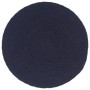 Mantel individual 6 uds liso redondo algodón azul marino 38 cm