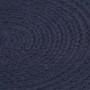 Mantel individual 6 uds liso redondo algodón azul marino 38 cm