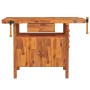Banco trabajo cajón y tornillos banco madera acacia 124x52x83cm de vidaXL, Mesas de trabajo - Ref: Foro24-153321, Precio: 234...
