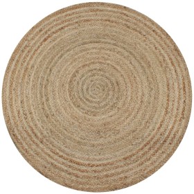 Alfombra redonda de yute trenzado 90 cm de vidaXL, Alfombras - Ref: Foro24-245336, Precio: 32,37 €, Descuento: %
