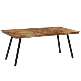 Mesa de comedor de teca reciclada y acero 180x90x76 cm