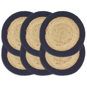 Tischset 6 Stück Jute und natürliche Baumwolle Marineblau 38cm von vidaXL, Tischsets - Ref: Foro24-133863, Preis: 24,68 €, Ra...