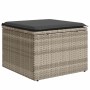 Set muebles jardín 9 pzas y cojines ratán sintético gris claro