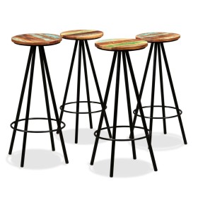 Kitchen stools 4 units recycled solid wood by vidaXL, Kitchen stools - Ref: Foro24-245446, Price: 245,55 €, Discount: %