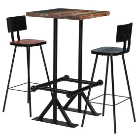 3-piece solid reclaimed multicolor wood bar furniture set by vidaXL, Furniture sets for kitchens and dining rooms - Ref: Foro...