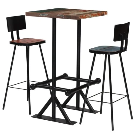 3-piece solid reclaimed multicolor wood bar furniture set by vidaXL, Furniture sets for kitchens and dining rooms - Ref: Foro...