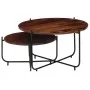 Set de mesas de centro 2 uds madera maciza de sheesham 60x35 cm de vidaXL, Mesas de centro - Ref: Foro24-246015, Precio: 74,1...