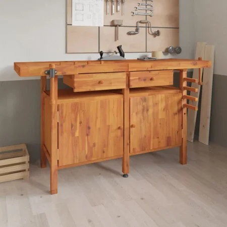 Workbench with drawers and screws wooden bench 162x62x83 cm by vidaXL, Work tables - Ref: Foro24-153324, Price: 362,47 €, Dis...
