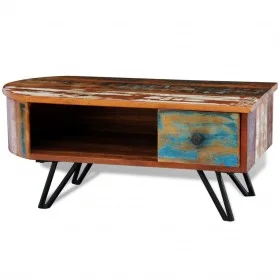 Couchtisch mit Beinen aus recyceltem Massivholz und Eisen von vidaXL, Couchtisch - Ref: Foro24-241642, Preis: 169,57 €, Rabat...