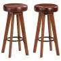Kitchen stools 2 units genuine leather solid acacia wood by vidaXL, Kitchen stools - Ref: Foro24-246260, Price: 158,89 €, Dis...