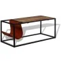 Coffee table with magazine rack in genuine leather 110x50x45 cm by vidaXL, Coffee table - Ref: Foro24-244241, Price: 87,93 €,...
