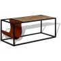 Coffee table with magazine rack in genuine leather 110x50x45 cm by vidaXL, Coffee table - Ref: Foro24-244241, Price: 87,93 €,...